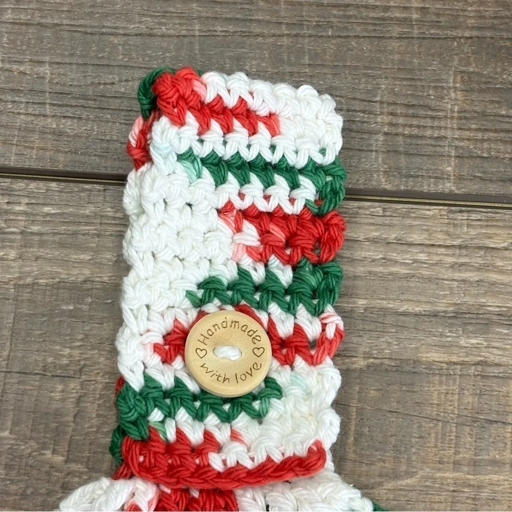 Kitchen Tea Hand Towel‎ Topper Holder Christmas Holiday Cotton Crochet by Seller